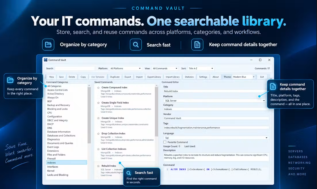 Commandvault screenshot