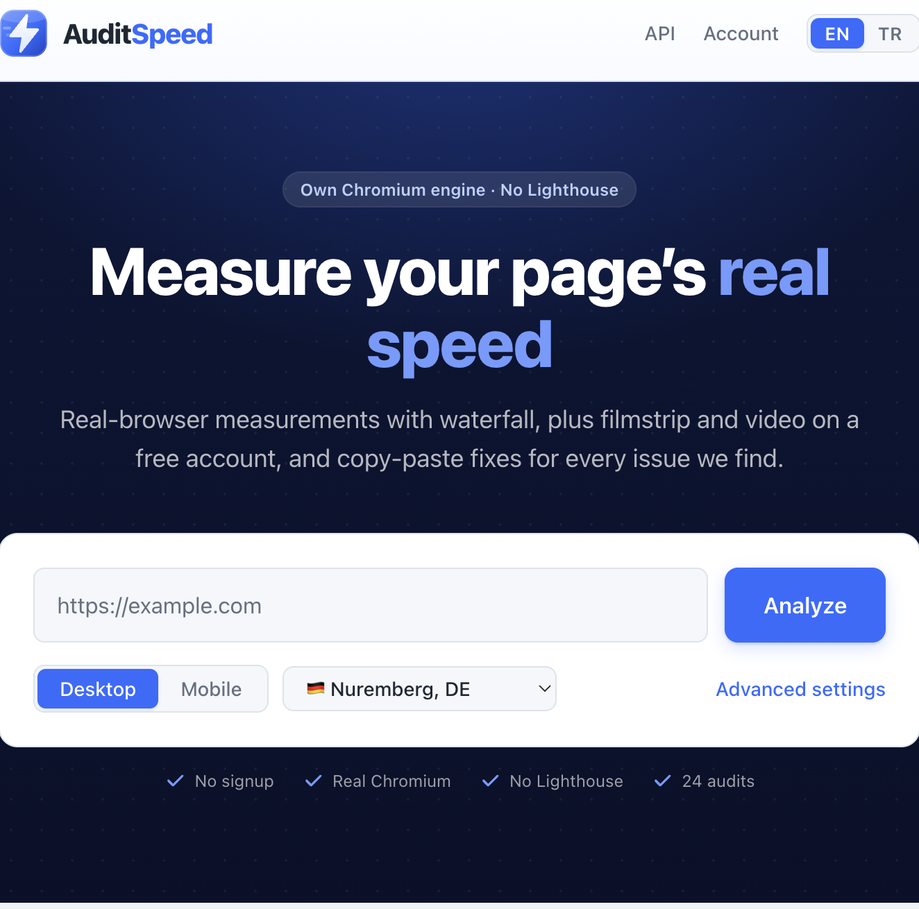 AuditSpeed: Web Page Speed Analysis screenshot