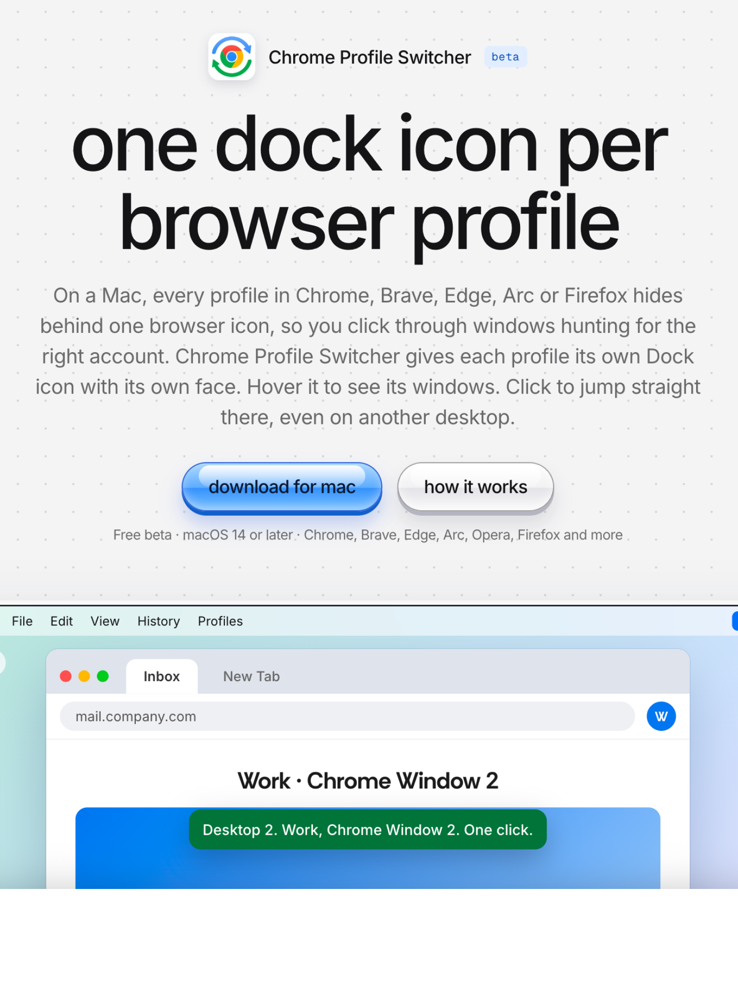 Chrome Profile Switcher screenshot