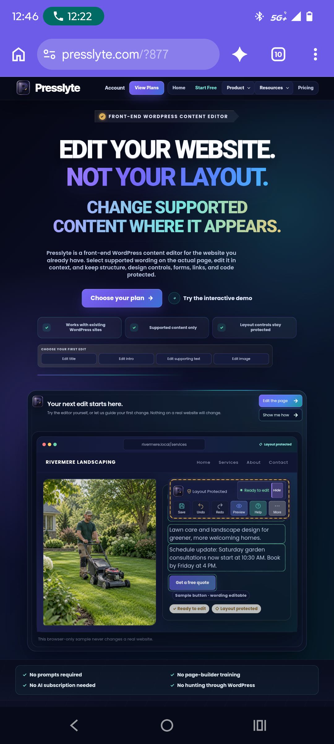 Presslyte screenshot