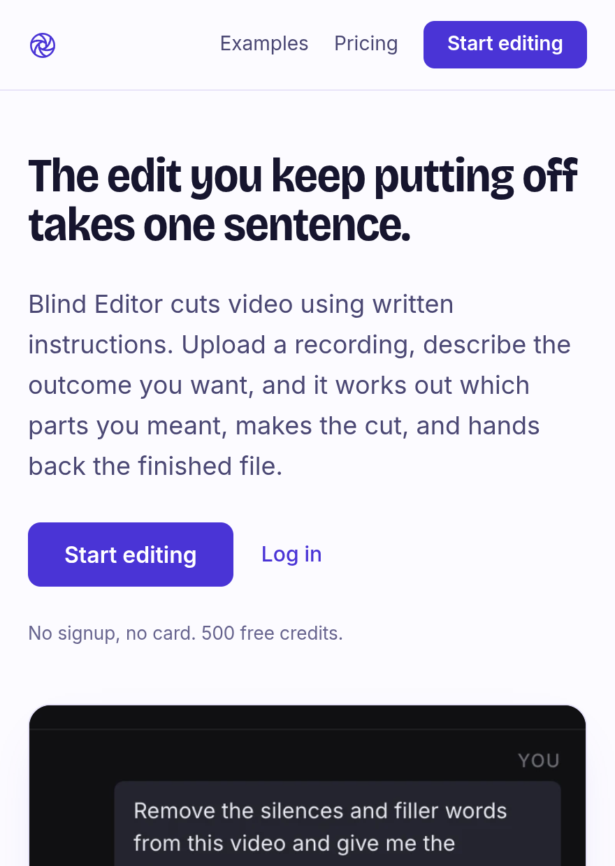 Blind Editor screenshot
