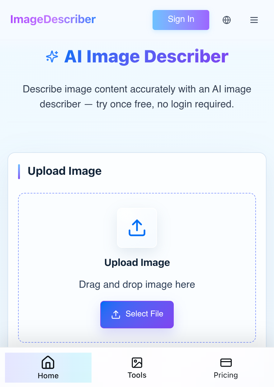 Image Describer screenshot