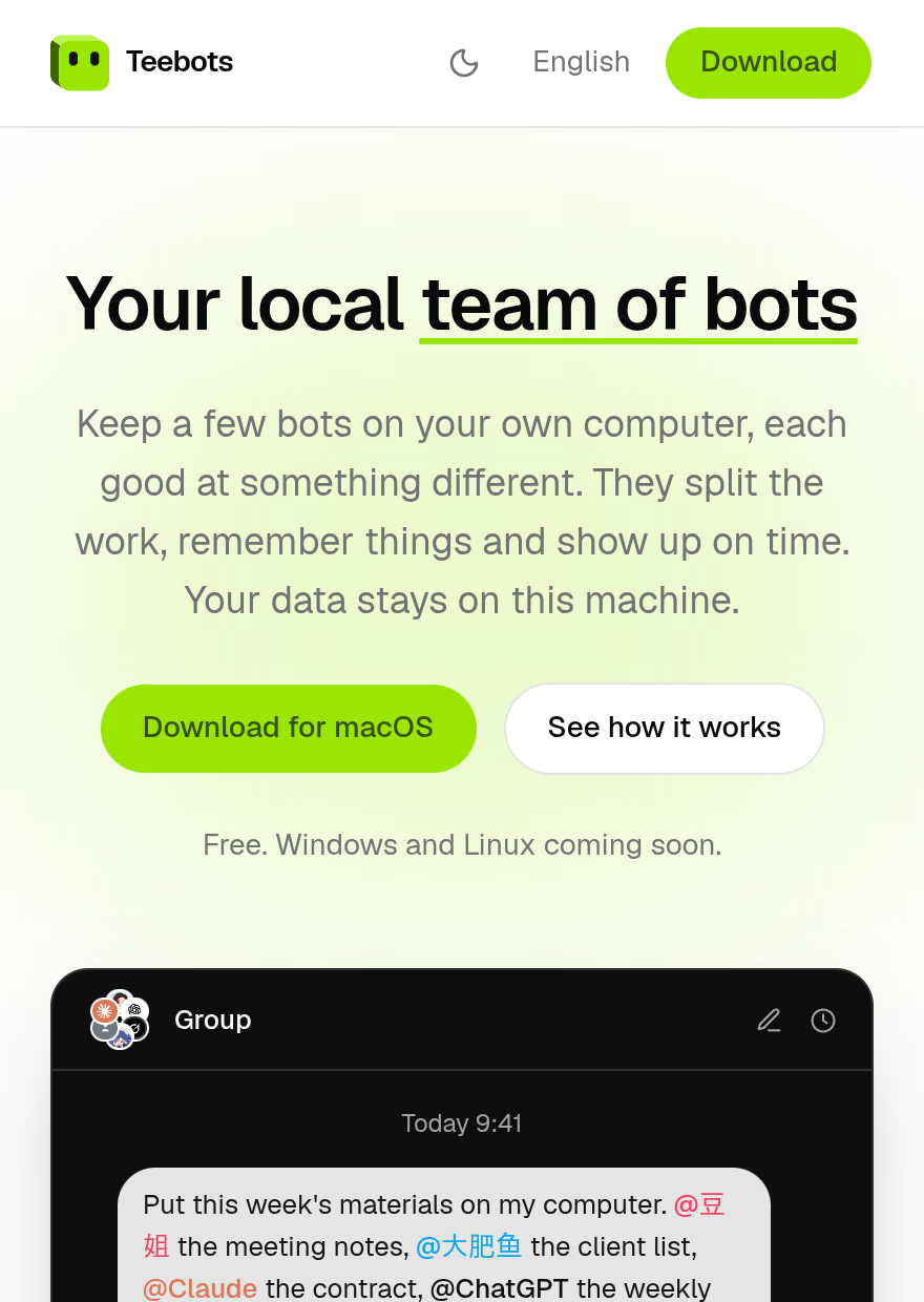 Teebots screenshot