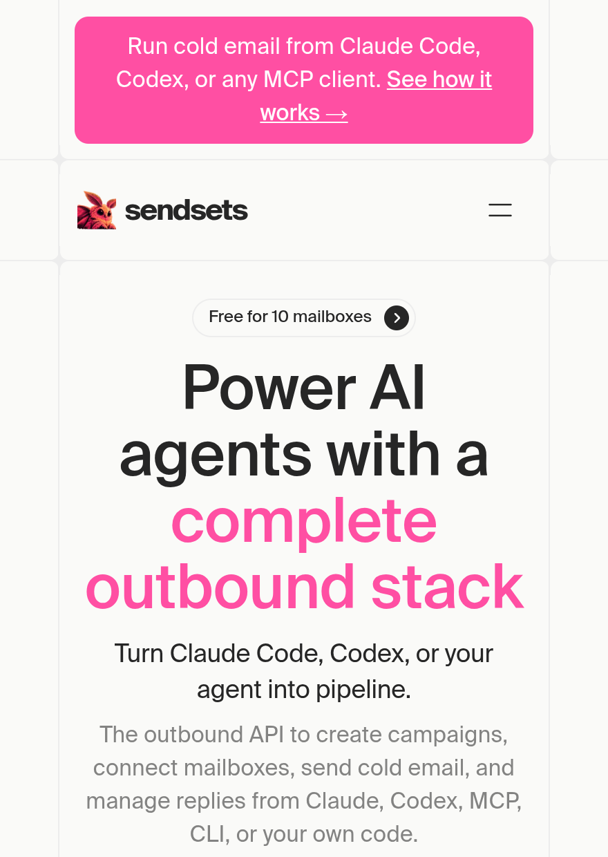 Sendsets screenshot