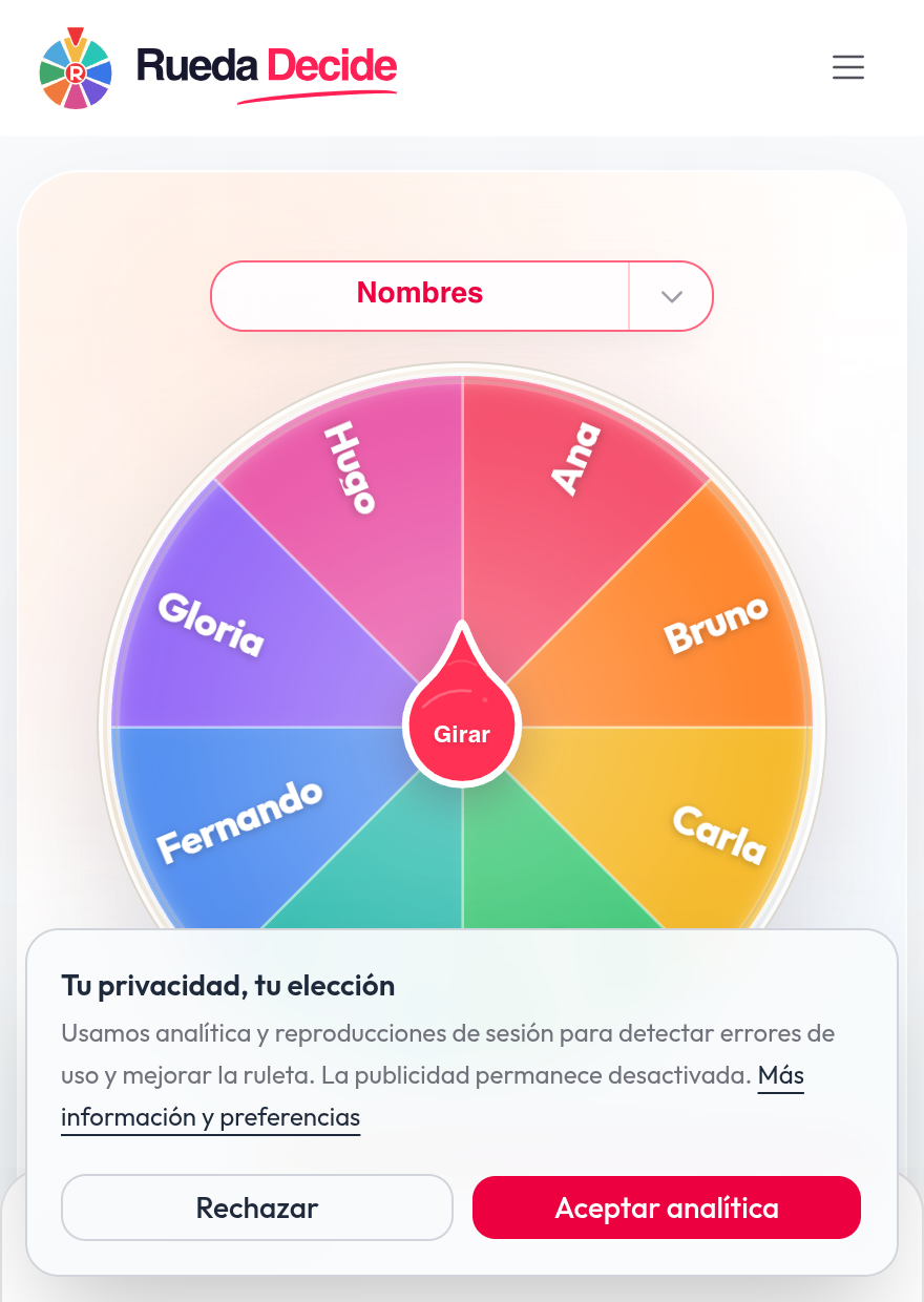 Rueda Decide screenshot