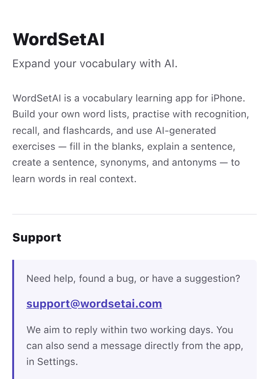 WordSetAI screenshot
